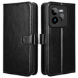 Cu clapetă pentru Realme GT 7 Pro, Crazy Horse Wallet, negru