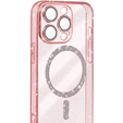 Husă pentru iPhone 16 Pro, ERBORD Glitter MagSafe, roz + Sticlă pentru ecran