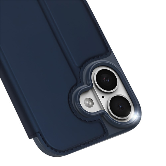 Husă Dux Ducis pentru iPhone 17, Skin Pro, cu flip cover, cu slot pentru carduri, albastru marin