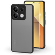 Carcasă din silicon pentru Xiaomi Redmi Note 13 5G, cu protecție pentru camera foto, transparent / negru + sticlă călită 9H