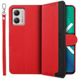 Cu clapetă pentru Motorola Moto G53 / G23 / G13, KHAZNEH RFID, Dual Color, roșu