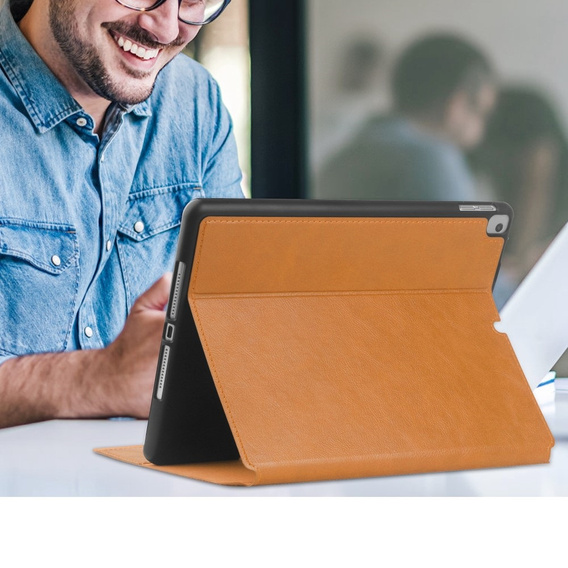 Husă pentru iPad 10.2 2021 / 2020 / 2019, Business Card and Pen Slot, maro