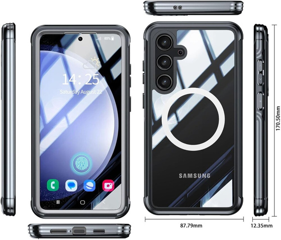 Carcasă pentru Samsung Galaxy S23 FE, Shockproof, cu folie pentru ecran, pentru MagSafe, negru