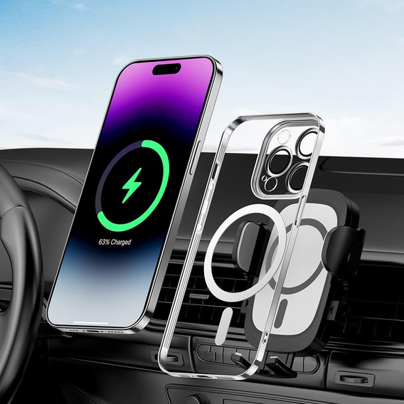 Huse pentru iPhone 14 Pro, ERBORD Hybrid MagSafe Case, de argint