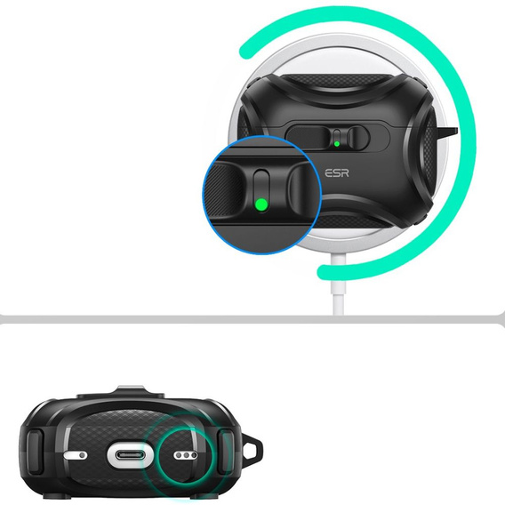 Husă ESR Cyber FlickLock MagSafe pentru căști Apple AirPods Pro 3