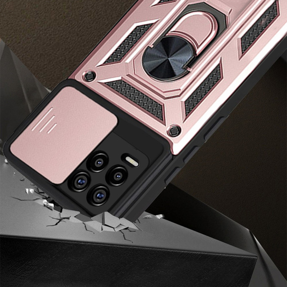 Husă blindată pentru Realme 8 / 8 Pro, CamShield Slide, roz rose gold