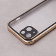 Husa pentru iPhone 13, Magnetic Dual Glass, de aur