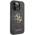 GUESS Huse pentru iPhone 15 Pro Max, 4G Big Metal Logo, gri