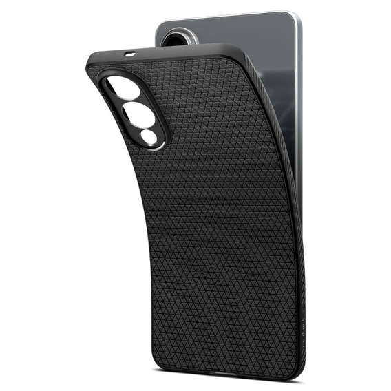 Carcasa Spigen pentru Samsung Galaxy S25 Edge, Liquid Air, negru + 9H Tempered Glass