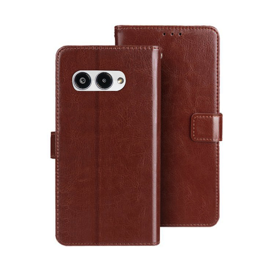 Cu clapetă pentru T Phone 3 5G, Crazy Horse Wallet, maro