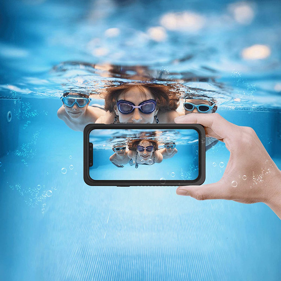 Husă impermeabilă IP68 pentru iPhone X / XS, negru