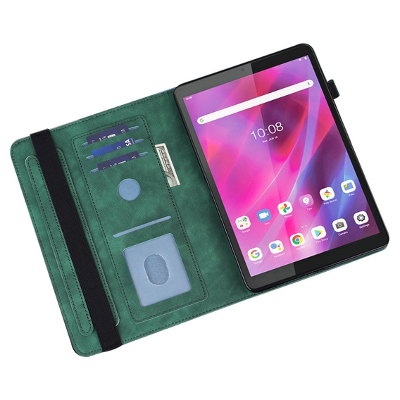 Husă cu clapetă pentru Lenovo Tab M8 Gen 4 TB-300FU, flower, verde