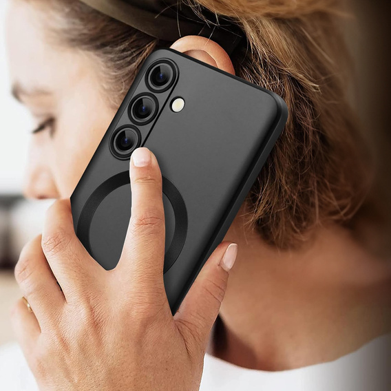 Carcasă pentru Samsung Galaxy A56, ColorMag, pentru MagSafe, negru + sticlă călită 9H