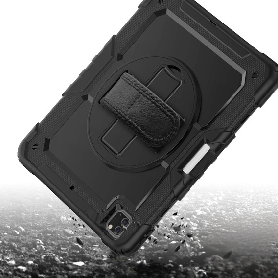 Husa blindată pentru iPad Pro 12.9 2022 / 2021 / 2020 / 2018, carcasă de protecție 360 cu slot pentru stylus, negru
