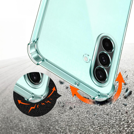 Carcasă pentru Samsung Galaxy A26, Erbord Dropproof, transparentă + Sticlă