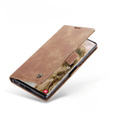 Husa CASEME pentru Samsung Galaxy S22 Ultra, Leather Wallet Case, maro