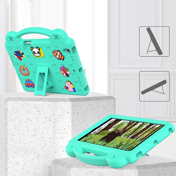 Husă pentru copii pentru Lenovo Tab M10 X505F X605F / Tab P10-X705F/L / Huawei T5 10.1, Cute Patterns, cu suport, verde