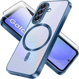 Husă pentru Samsung Galaxy A36, Electro MagSafe, albastru închis + Sticlă pentru ecran