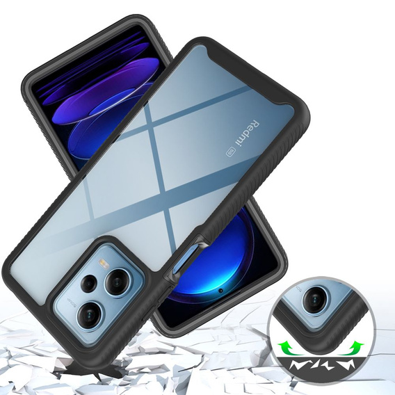 Carcasă pentru Xiaomi Redmi Note 12 Pro 5G / POCO X5 Pro 5G, Shockproof, cu folie, negru