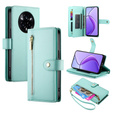 Cu clapetă pentru Realme 14 Pro+ 5G, Wallet Zipper Pocket, de mentă