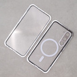 Carcasa Magnetic Dual Glass MagSafe pentru Samsung Galaxy S23, de argint
