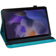 Husă cu clapetă pentru Samsung Galaxy Tab A8 10.5 SM-X200 SM-X205, flower, albastru