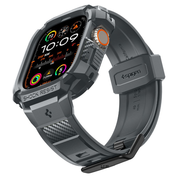 Pasek z etui Spigen do Apple Watch 4/5/6/7/8/SE 44/45mm, Rugged Armor Pro, Szary