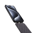 MELKCO carcasă flip pentru iPhone 15 Pro, piele, flip, negru