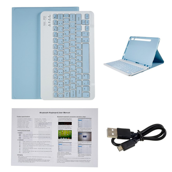 Carcasă + tastatură Samsung Galaxy Tab S7 T870/T875 / S8, Pen Slot, albastru