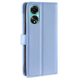 Cu clapetă pentru Oppo A78 4G, Wallet Zipper Pocket, albastru