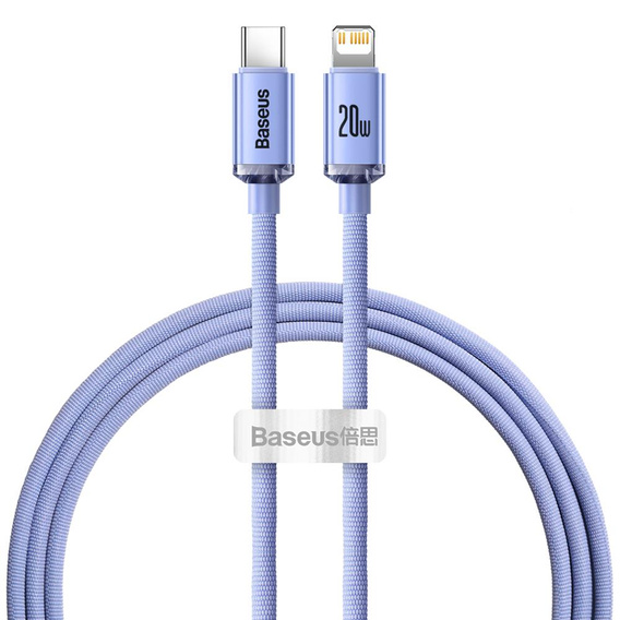 Cablu USB-C către Lightning Baseus Crystal Shine, 1,2 m, 20 W, pentru dispozitive Apple (Lightning)