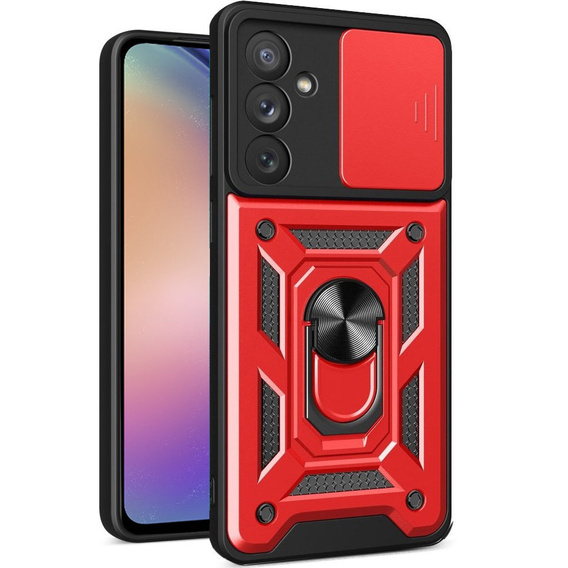 Husă blindată pentru Samsung Galaxy A54 5G, CamShield Slide, roșu