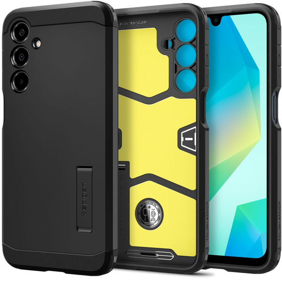 Carcasa Spigen pentru Samsung Galaxy A36 5G, Tough Armor Mag MagSafe, negru + 9H Tempered Glass
