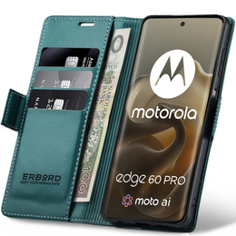 ERBORD Portofel Glossy Litchi cu clapetă pentru Motorola Edge 60 Pro