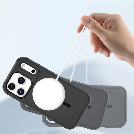 Husă MagForce pentru iPhone 17 Pro, pentru MagSafe, blindată, neagră
