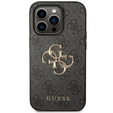 GUESS Huse pentru iPhone 15 Pro Max, 4G Big Metal Logo, gri