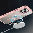 Husă pentru iPhone 16 Pro Max, pentru MagSafe, ERBORD Matt Case, transparent / roz + sticlă pentru ecran