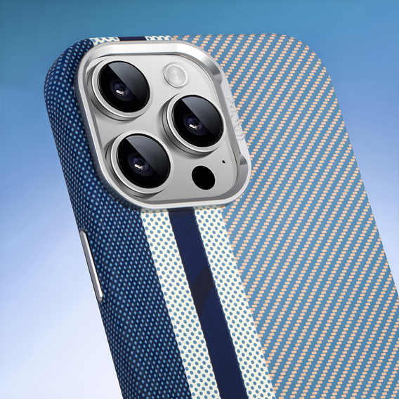 Carcasa pentru iPhone 14 Pro Max, Carbon Fiber MagSafe, albastru