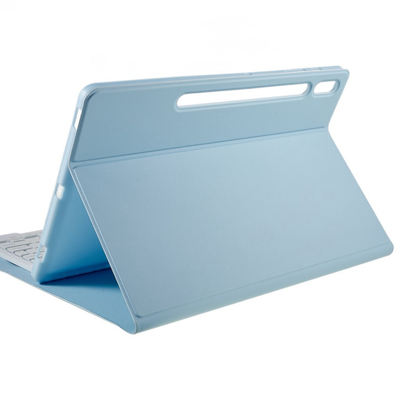Carcasă + tastatură Galaxy Tab S7+ Plus / S8+ Plus /S7 FE T730 T733, Pen Slot, albastru