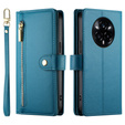 Cu clapetă pentru Realme 14 Pro 5G, Wallet Zipper Pocket, albastru