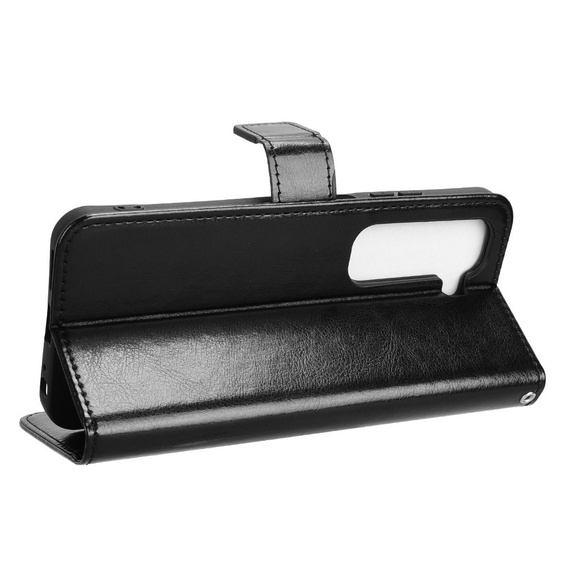 Cu clapetă pentru Infinix Hot 50 4G, Crazy Horse Wallet, negru