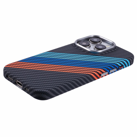 Carcasa pentru iPhone 15 Pro Max, Carbon Fiber MagSafe, albastru închis