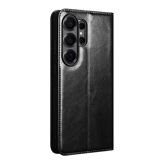 Husă din piele Qialino cu clapă Portofel pentru Samsung Galaxy S26 Ultra, negru