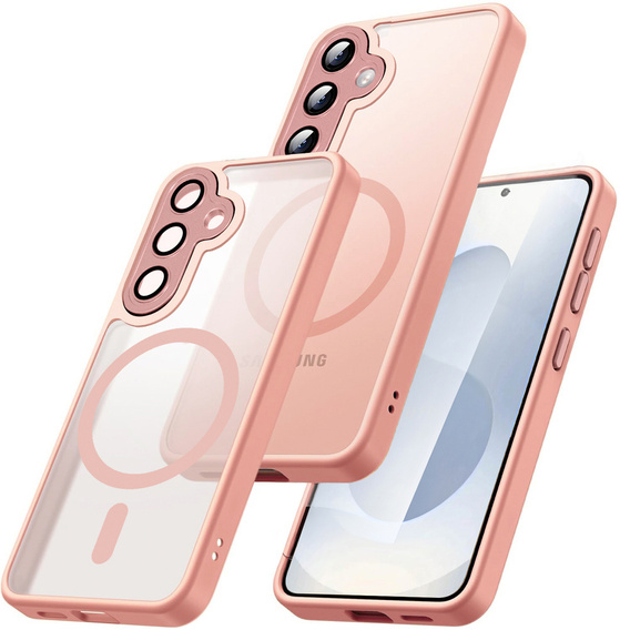 Carcasă Matt pentru iPhone 17 Pro, pentru MagSafe, roz translucid