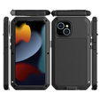 Carcasă pentru iPhone 15, blindată, cu sticlă integrată, negru