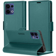Husă pentru Oppo Reno 13, ERBORD Glossy Litchi, portofel cu clapetă, verde