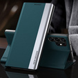 Cu clapetă pentru Samsung Galaxy S22 Ultra 5G, Side Magnetic, verde