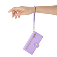Cu clapetă pentru Oppo Reno 13F 5G, Wallet Zipper Pocket, violet