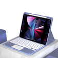 Carcasă + tastatură iPad 10.2 2021 / 2020 / 2019 / Air 10.5 2019, Leather Pen Slot TouchPad, violet