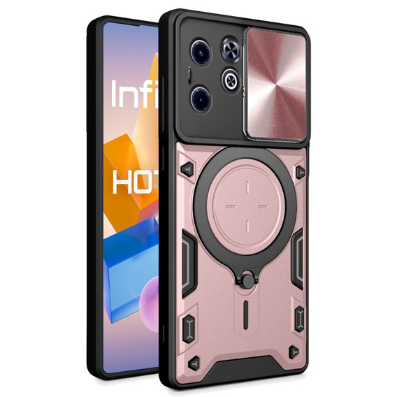 Husă blindată pentru Infinix Hot 40i, CamShield Slide, roz rose gold